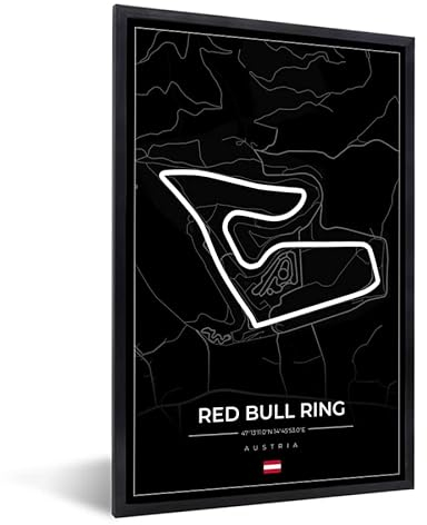 MuchoWow Poster Bilder Wanddeko Deko Wohnzimmer 20x30 cm F1 - Rennstrecke - Red Bull Ring - Österreich - Rennstrecke - Schwarz