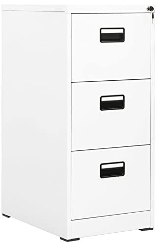 ZEYUAN Aktenschrank, Metallschrank, Werkstattschrank, Werkzeugschrank, Büroschrank, Lagerschrank, Garagenschrank, Stahlschrank, Weiß 46x62x102,5 cm Stahl