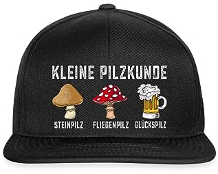 Spreadshirt Kleine Pilzkunde Bier Geschenk Biergeschenke Für Männer Snapback Cap, One Size, Schwarz/Schwarz