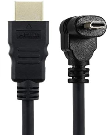 chenyang HDMI auf Micro HDMI 90 Grad nach oben abgewinkeltes HDTV Kabel für Handy Tablet Kamera 0.5M