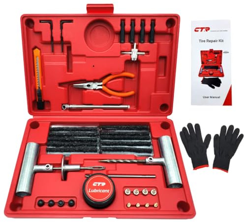 CTR Heavy Duty 68pc Tyre Repair Kit - Premium Tubeless Puncture Repair Kit