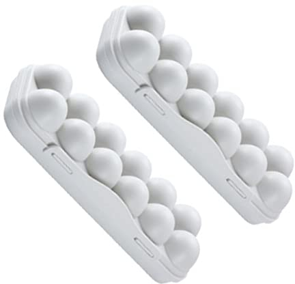 YARNOW 2 Piezas Caja De Almacenaje Huevera Para Heladera 12 Rejillas Recipientes Con Tapas Bandeja De Comida Refrigerador De Viaje Huevo El Plastico Bandeja De Almacenamiento Viajar