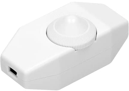 PERFECT Schnur-Zwischendimmer - Dimmer für Beleuchtung mit Schalter Rädchen - 80W - Stufenlos - Weiß