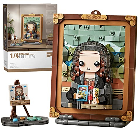 MEIEST Jeu de Mini Briques de Construction 3D de renommée Mondiale pour Peinture à l'huile, Simulation de Particules de Peinture stéréoscopique, Jouet pour la Maison,14+(Mona Lisa)
