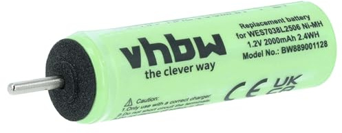 vhbw Akku kompatibel mit Panasonic ER224 | ER224, ER-504, ER-508, ER-5204, ER-5205, ER-5208 Rasierer (2000 mAh, 1,2 V, NiMH)