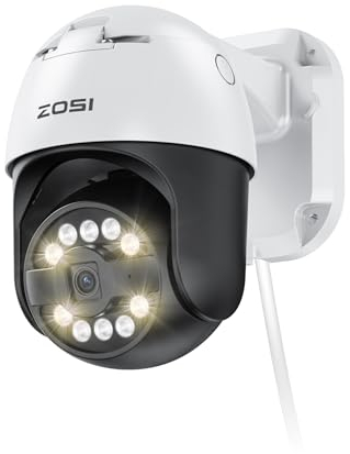 ZOSI 4K PoE Security Camera Outdoor, 8MP HD Pan&Tilt Camera With AI Smart Detection, Starlight and Color Night Vision,Smart Light Alarm, 2-Way Audio, Cloud & Local Storage, Compatible Our POE NVR