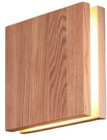 LUOYAOB Wandleuchten Quadratische Wandleuchte aus Holz im japanischen Stil 9W 3 Farben Dimmbarer LED Wandleuchter Moderne Up und Down Wandleuchte for Wohnzimmer Korridor Restaurant