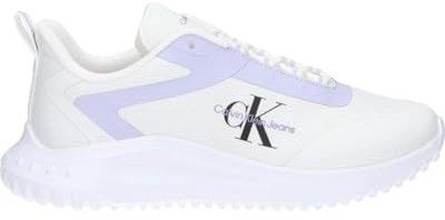 Calvin Klein Jeans Women EVA Runner Low LACE Mix ML WN, Bright White/Pastel Lilac, 39 EU