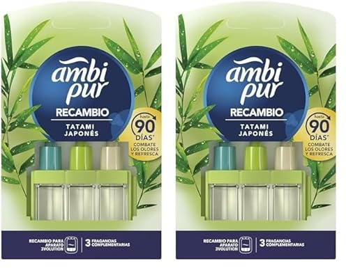 Ambi Pur 3Volution Tatami Japonés Recambio Para Ambientador Eléctrico - 21 ml (Paquete de 2)