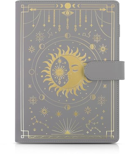 SKYDUE A5 Binder - Ringbuch Aus Kunstleder, Nachfüllbar, Budget Binder, Notizbuch (Innenpapier Nicht Enthalten), Organizer Für Büro, Schule Und Reisearbeit (Grau)