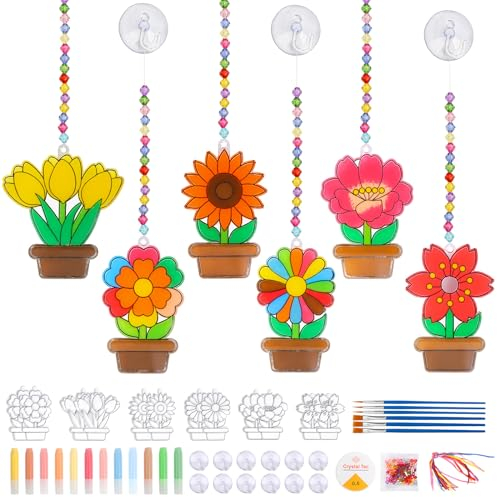 TGFIX 12 Stück Muttertag Basteln Bastelset Geschenke Basteln Kinder Mama Geschenk Blume Kunsthandwerk DIY Muttertag Geburtstag Geschnek Muttertagsgeschenke Bastelhandwerk