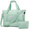 Sporttasche Damen Reisetasche 55L mit Schuhfach & Nassfach Groß Gym Bag Faltbar Schwimmtasche Wasserdicht Trainingstasche Leicht Duffel Bag für Sport Fitness Reisen (hellgrün)