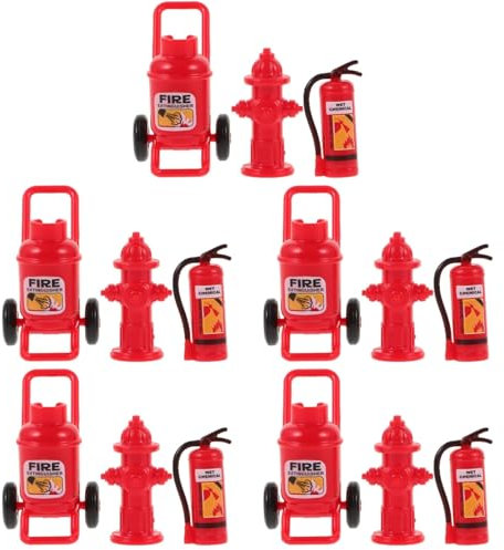 Sewroro Mini Feuerlöscher Set 5 Stück Kunststoff Miniatur Hydranten Dekoration Diy Mini Haus Schmuck Für Landschaftsbau Und Heimwerkerarbeiten