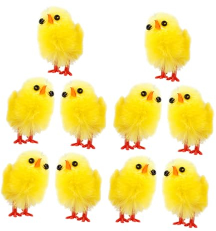 TINEASUR 10St ostern mitgebsel easter basteln für ostern für geldgeschenke ostern tischdeko esstisch plüschtiere Osterhuhn Beflockungsspielzeug für Hühner Osterdeko Plastik
