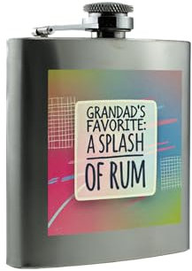 Grandad's Favourite: A Splash of Rhum Flasque en acier inoxydable (hip-ds23-rumsplashrg)