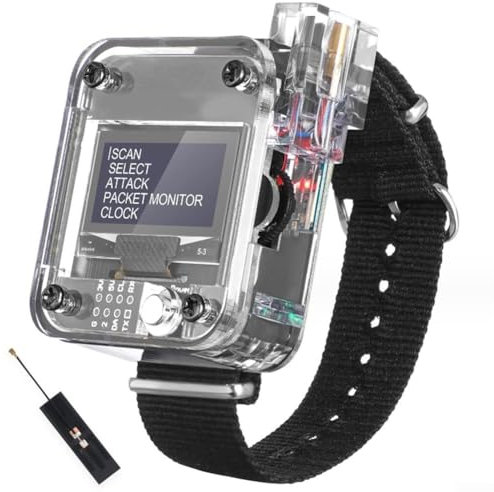 Orologio indossabile ESP8266 scheda di sviluppo per DSTIKE Deauther Watch SE, dispositivo di prova WiFi indossabile con batteria da 500 mAh e protezione acrilica