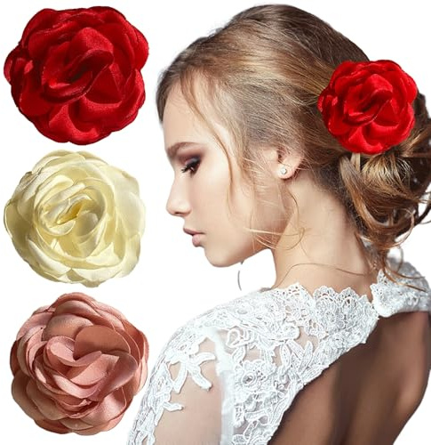 AYNKH 3pcs pince à bec de canard broche rose pour les hommes et les femmes à double usage pour la partie plage mariage demoiselle d'honneur accessoires de demoiselle d'honneur pour bijoux de cheveux