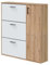 Bricohabitat Zapatero Recibidor Mueble Auxiliar Estrecho 4 Puertas para Entrada Roble Nodi y Blanco Artik 80x178x25 cm