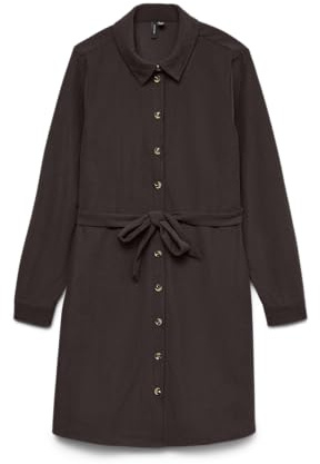 VERO Moda Damen Vmelly L/S Short Shirt Dress WVN Ga Vmelly L/S Short Shirt Dress WVN Ga (1er Pack)
