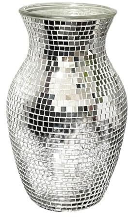 Oushebck Discokugel Blumentopf, Groß Discokugel Vase, Spiegelkugel Deko Blumentöpfe, Silber Glas Spiegel Blumentopf Discokugel Blumentopf, Moderne Vasen, Discokugel Deko Topf Für Party Büro