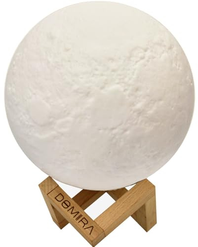 DOMIRA Moon Lamp 18cm | 16 Colors RGB | Rechargeable Touch & Remote Control Night Light | Dimmable Cordless Mood Lamp for Bedroom, Home Decor, Gifts for Women & Men (Size 18 CM)