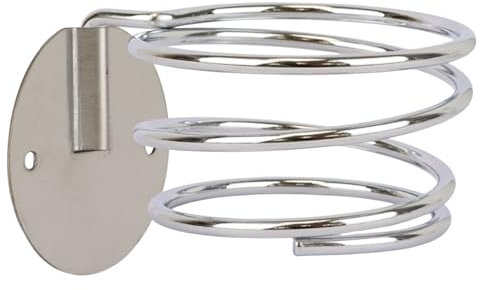 Gabri Hair Dryer Holder Wall Mounted, Hairdryer Holder, Hair Tools Organiser, Hair Dryer Stand, Sleek and Durable Bathroom Organizer (Silver (Spiral Shape))