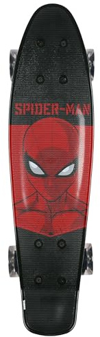 Kinder-Skateboard FISZKA 55cm, rutschfest, leicht, STABIL bis zu 50 kg. (Marvel Spider-Man, Uni)