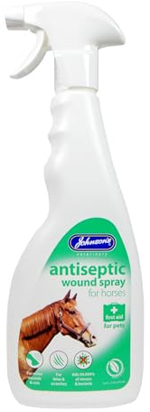 Johnsons Antiseptic Wound Spray for Horses 500ml - Hypochlorous, Fast Recovery, Antibacterial & Vegan