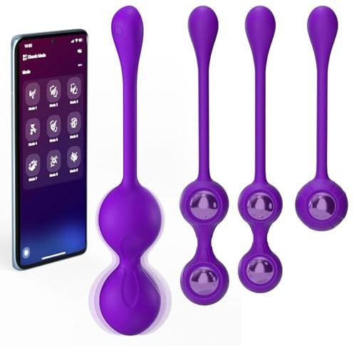 Liebeskugeln Mit Fernbedienung Für Unterwegs 4 Größen Vibro Ei Für Frauen Aus Silikon Mit 9 Vibrationsmodi Für Beckenbodentraining Und Effektive Stärkung Der Vaginalmuskulatur LZYLWC (Lila)