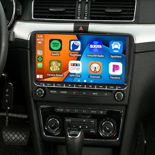 2+32G Autoradio Navi für Skoda Superb 2009-2015 mit Carplay Android Auto, 9 Zoll Touchscreen Auto Player Radio GPS Navigation Head Unit mit WLAN Bluetooth FM RDS SWC 4-LED-Rückfahrkamera