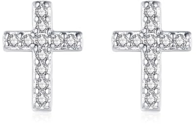 Estrellique Silver Stud Earrings for Women Girls, 925 Sterling Silver Star/Cross/Horseshoe Studs Earrings, Small Cartilage Sleeper Ear Studs, Minimalist Trendy Silver Earrings for Sensitive Ears