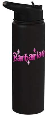 Pink Barbarian Funny RPG Gamer Chicas Mujeres Niños Stainless Steel Insulated Water Bottle