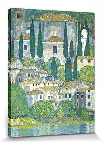 1art1 Gustav Klimt Poster Kirche In Cassone Am Gardasee, 1913 Bilder Leinwand-Bild Auf Keilrahmen | XXL-Wandbild Poster Kunstdruck Als Leinwandbild 40x30 cm