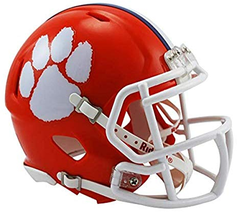 Riddell NCAA Clemson Tigers Speed Mini Helm, Orange, 7.5 x 6.5