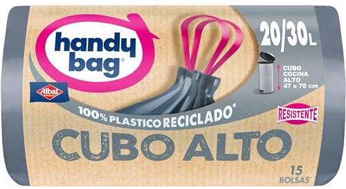 Handy Bag Bolsas de Basura 20-30L Cubos Altos, Extra Resistentes, No gotean 15 Bolsas