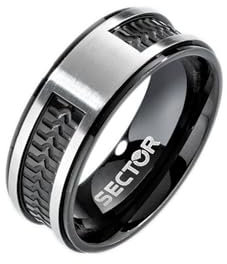Sector Anello da uomo, Collezione ROW, in Acciaio Nero