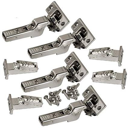 Blum Lot de 4 charnières Blumotion à fermeture amortie à 110 degrés, fermeture automatique, cadre frontal, avec plaques de montage