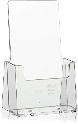 taymar C110 5 Stück Flyerständer, Prospekthalter, Prospektständer, DIN Lang (DL) transparent