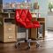 Vida Designs Geo Office Computer Chair, Red, Gaming Secretary Adjustable Swivel Legs Lift Chrome Pu Faux-Leather (UKFR Certified)