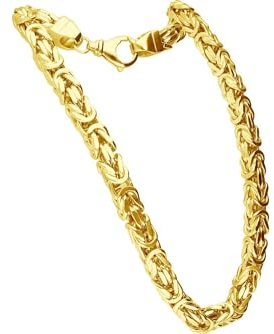 FILANGO Halskette Unisex 925er Silber Königskette mit Karabinerverschluss hochglanzpoliert goldfarben 24K vergoldet 10 mm Länge 70 cm