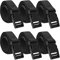 6 Stück Koffergurte Schwarz, Nylon Gurtband 25mm mit Schnelllösenden Schnallen, Verpackungsgürtel Kofferband Gurt für Reise, 150cm