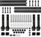 meihe Quincaillerie Kit de Rail pour Porte Coulissante et Porte de Grange/Rail porte coulissante/Porte double/366cm(noir)