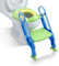 LZQ Toilettensitz Kinder mit treppe für 1-7 jährige, Töpfchentrainer mit PU Kissen und Griffen, Toiletten-Trainer, Kinder-Töpfchen mit Leiter rutschfest Klappbar Höhenverstellbar - Grün