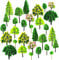 55 Stück Modellbau Bäume, Modell Bäume Miniatur, Landschaft Modell Bäume, Mixed Bunt Modell Baum, Mixed Bäume, Zug Bäume, für DIY Landschaft, Miniaturlandschaften, Sandtisch, Landschaftsmodell(3-7cm)