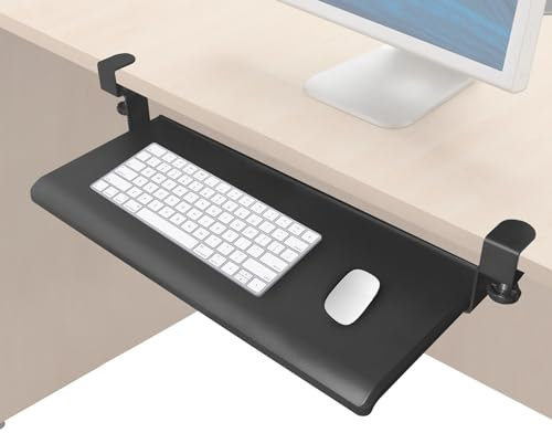 MAX SMART MAX SMART Clamp On Keyboard Tray Under Desk, Pull Out Keyboard Tray, 20Inch, Easy Assembly, Slide-Out Platform Computer Drawer For Typing 20 Inches 20In Black