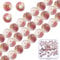 Beebeecraft 50 Pieza de Cuentas de Cristal de Murano de 8.(079) in, Arena Dorada, Cuentas Espaciadoras Sueltas Redondas con Incrustaciones de Flores para Hacer Pulseras, Collares, Rosarios (Blanco)