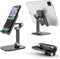 Soporte Tablet y Movil, Soporte Movil para Mesa Calidad Excelente, ABS, Plegable, Angulo Ajustable, Robusto y Fuerte, Compatible con Ipad, Movil Tablet hasta 12.9 pulgada, Diseño Nuevo de 2023