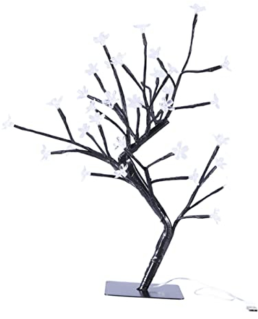 OSALADI Kirschbaum Leuchtet Geführter Kirschbaum Bonsai-Baum Licht Künstliche Bäume Innenlampe Licht Beleuchteter Blumen-Bonsai-Baum Lampendekor Ferngesteuerte Lichter Kirschblüten Plastik