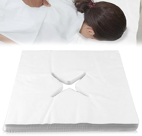 HOMURY 200 Stück Nasenschlitztücher Massageliege, Gesichtsauflagen für Massageliege, Verdickung Nasenschlitztücher, Gesichtsauflagen Massageliege für Massagetische Behandlungsliege (40cmx40cm)