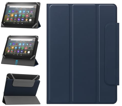 HoYiXi Custodia universale per 7-8 pollici Samsung Galaxy Lenovo Fire Android Tablet Cover protettiva regolabile in due posizioni con supporto Pieghevole - blu